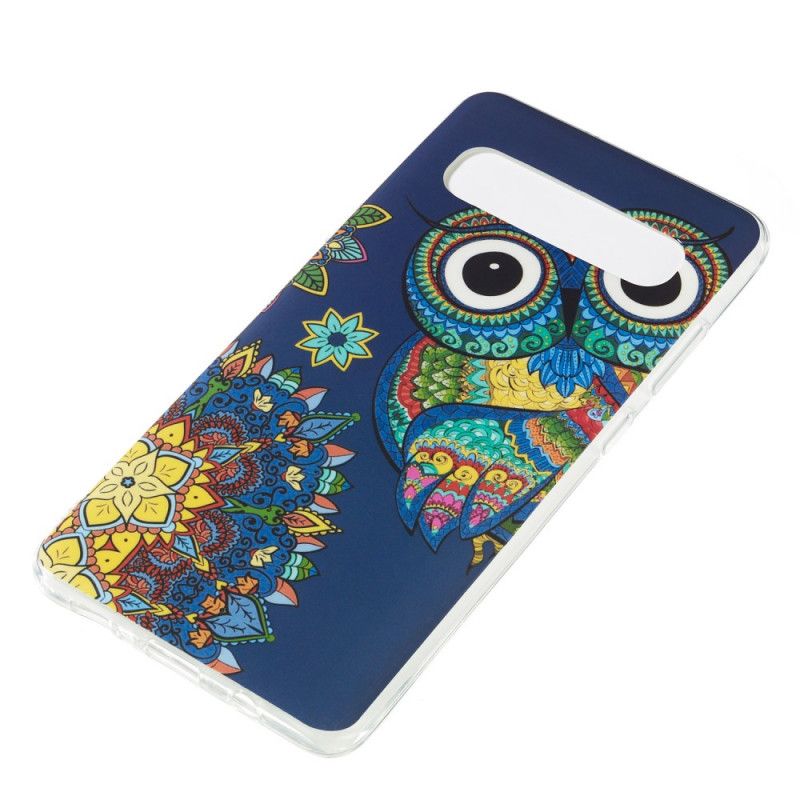 Coque Samsung Galaxy S10 5g Hibou Mandala Fluorescente