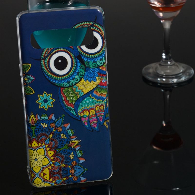 Coque Samsung Galaxy S10 5g Hibou Mandala Fluorescente