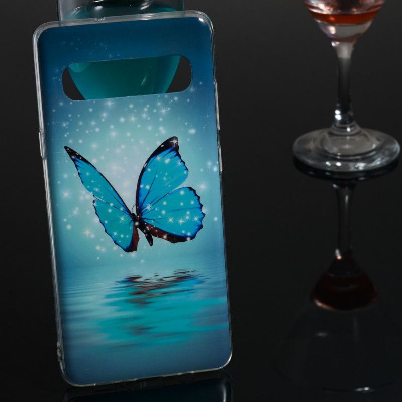 Coque Samsung Galaxy S10 5g Papillon Bleu Fluorescente