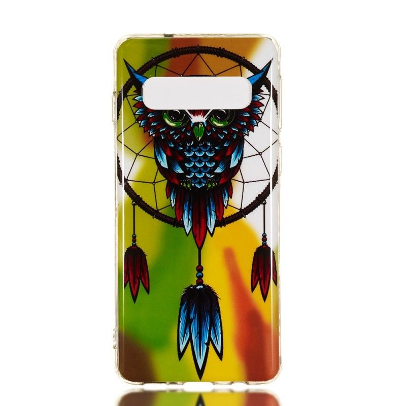 Coque Samsung Galaxy S10 Attrape Rêves Hibou Fluorescente