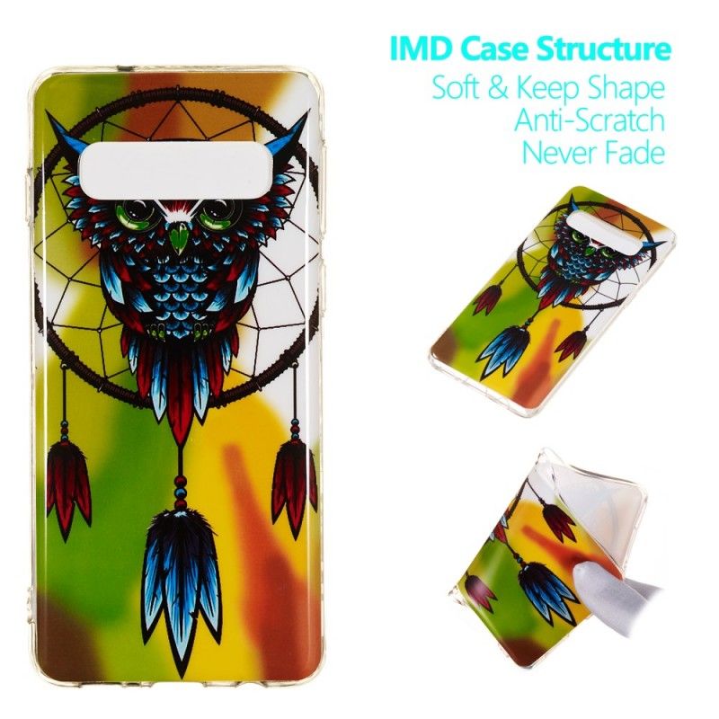 Coque Samsung Galaxy S10 Attrape Rêves Hibou Fluorescente