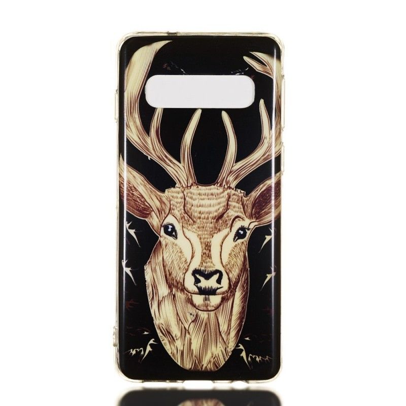 Coque Samsung Galaxy S10 Cerf Majestueux Fluorescente