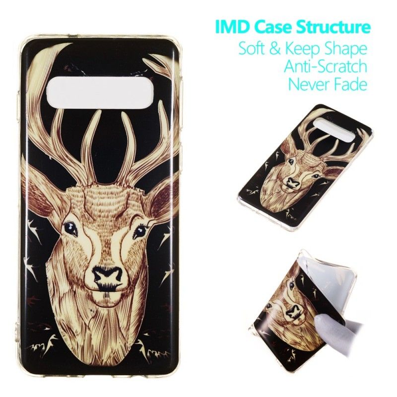 Coque Samsung Galaxy S10 Cerf Majestueux Fluorescente