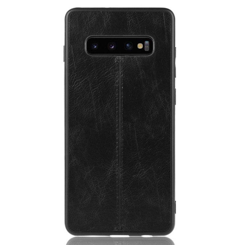 Coque Samsung Galaxy S10 Effet Cuir Couture