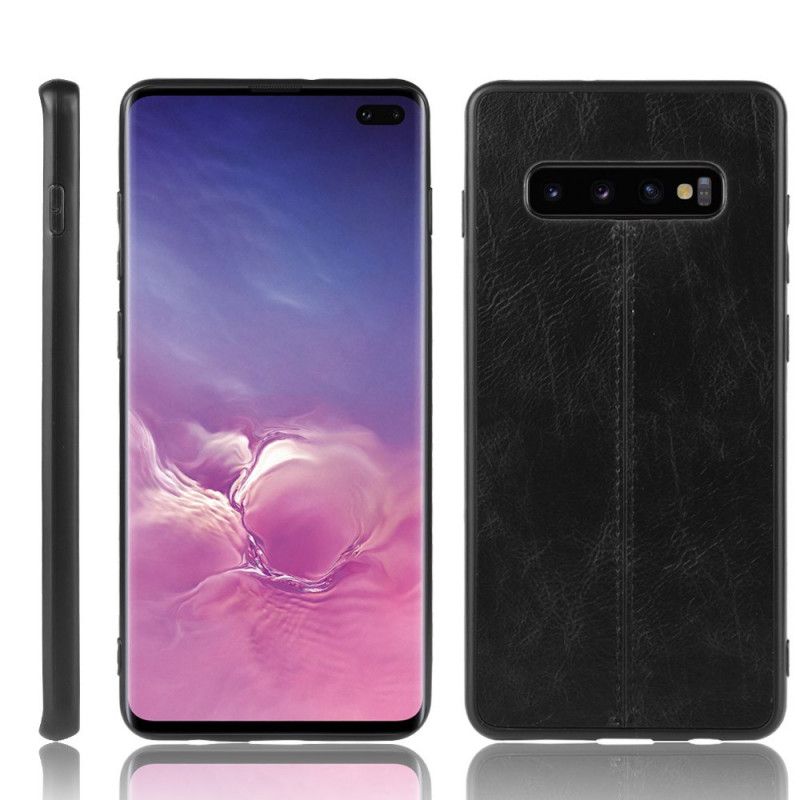 Coque Samsung Galaxy S10 Effet Cuir Couture