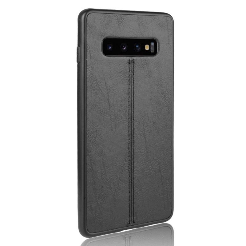 Coque Samsung Galaxy S10 Effet Cuir Couture