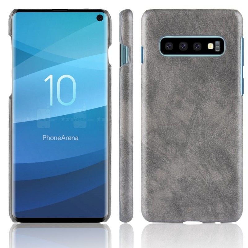 Coque Samsung Galaxy S10 Effet Cuir Litchi