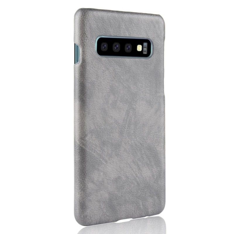 Coque Samsung Galaxy S10 Effet Cuir Litchi