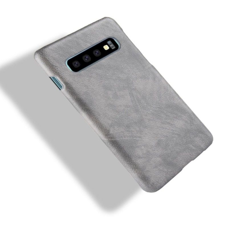 Coque Samsung Galaxy S10 Effet Cuir Litchi