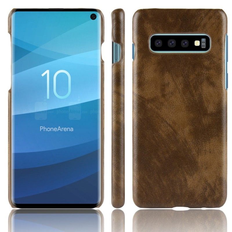 Coque Samsung Galaxy S10 Effet Cuir Litchi