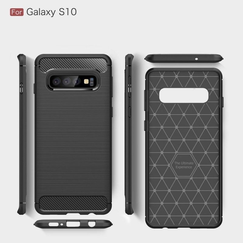 Coque Samsung Galaxy S10 Fibre Carbone Brossée