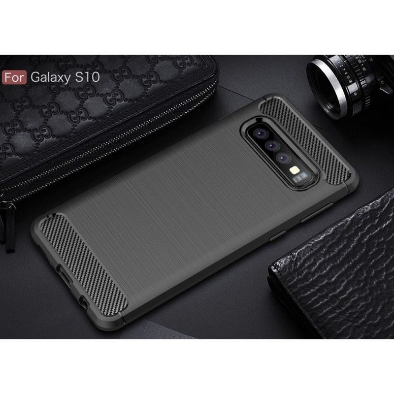 Coque Samsung Galaxy S10 Fibre Carbone Brossée