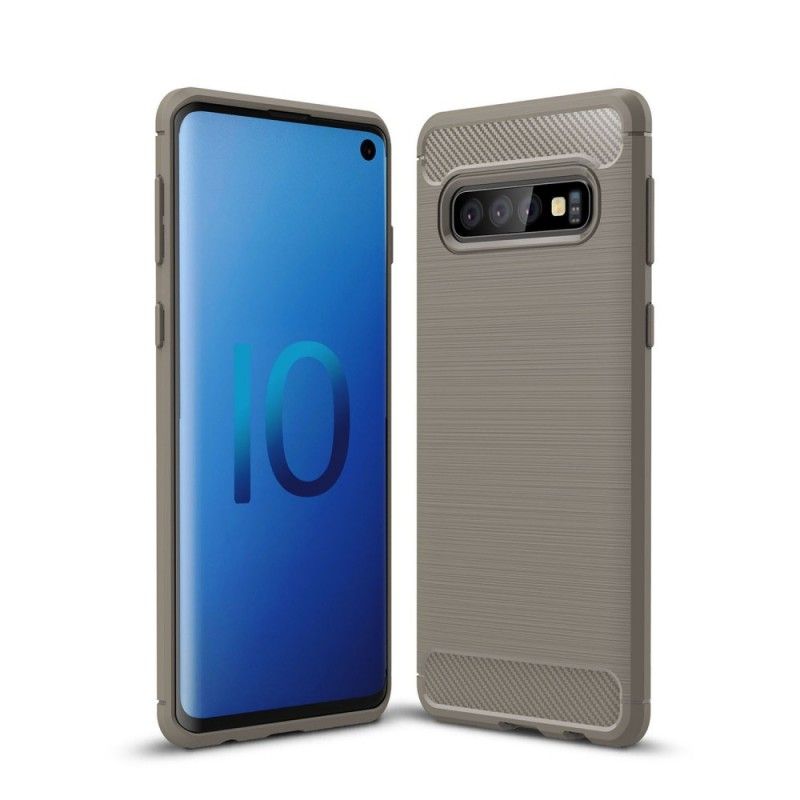 Coque Samsung Galaxy S10 Fibre Carbone Brossée