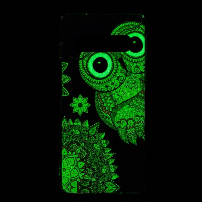 Coque Samsung Galaxy S10 Hibou Mandala Fluorescent