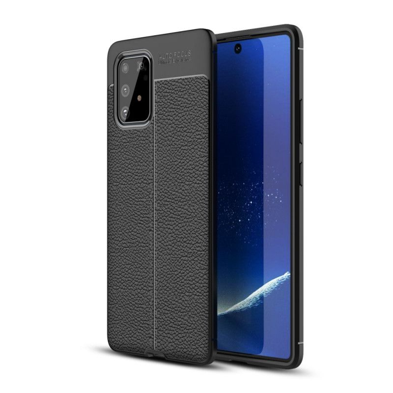 Coque Samsung Galaxy S10 Lite Effet Cuir Litchi Double Line