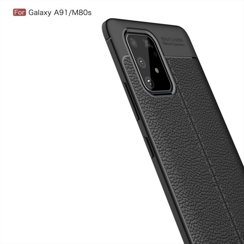 Coque Samsung Galaxy S10 Lite Effet Cuir Litchi Double Line