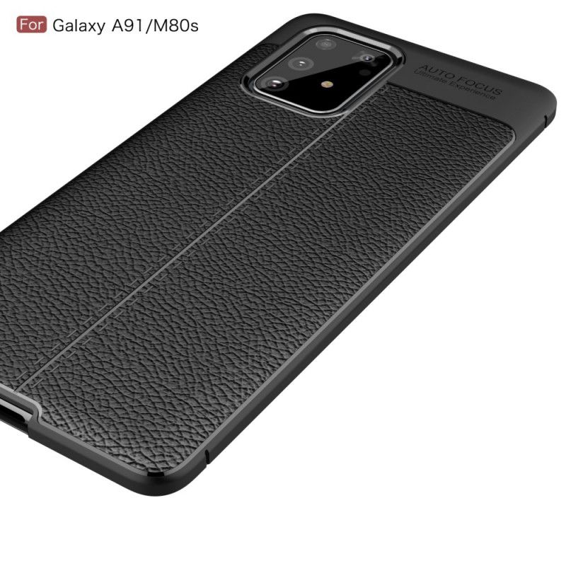 Coque Samsung Galaxy S10 Lite Effet Cuir Litchi Double Line