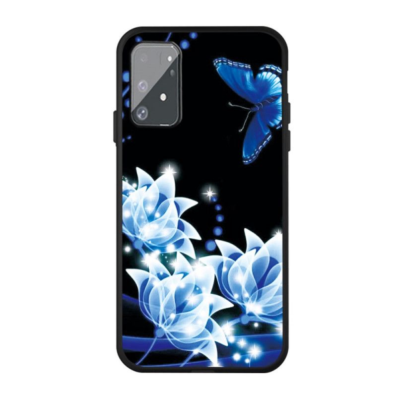 Coque Samsung Galaxy S10 Lite Papillon Et Fleurs Bleus