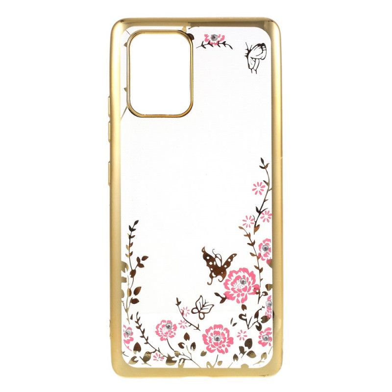 Coque Samsung Galaxy S10 Lite Rebord Effet Métal Papillons