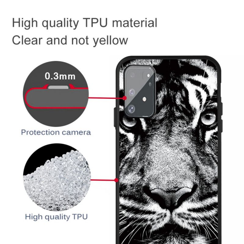 Coque Samsung Galaxy S10 Lite Tigre Noir Et Blanc