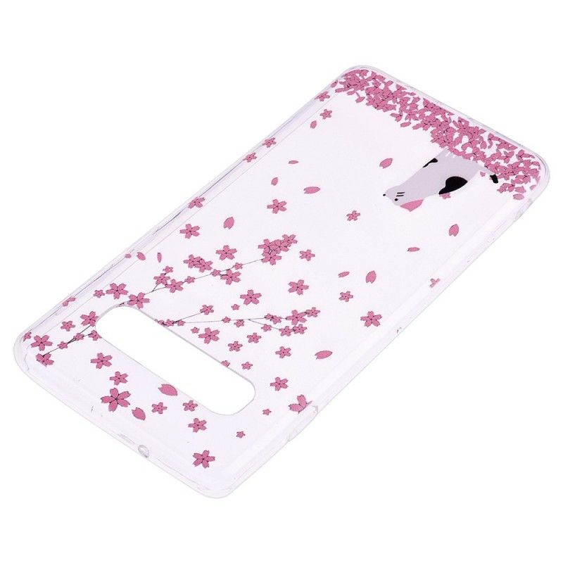 Coque Samsung Galaxy S10 Pétales Et Chat