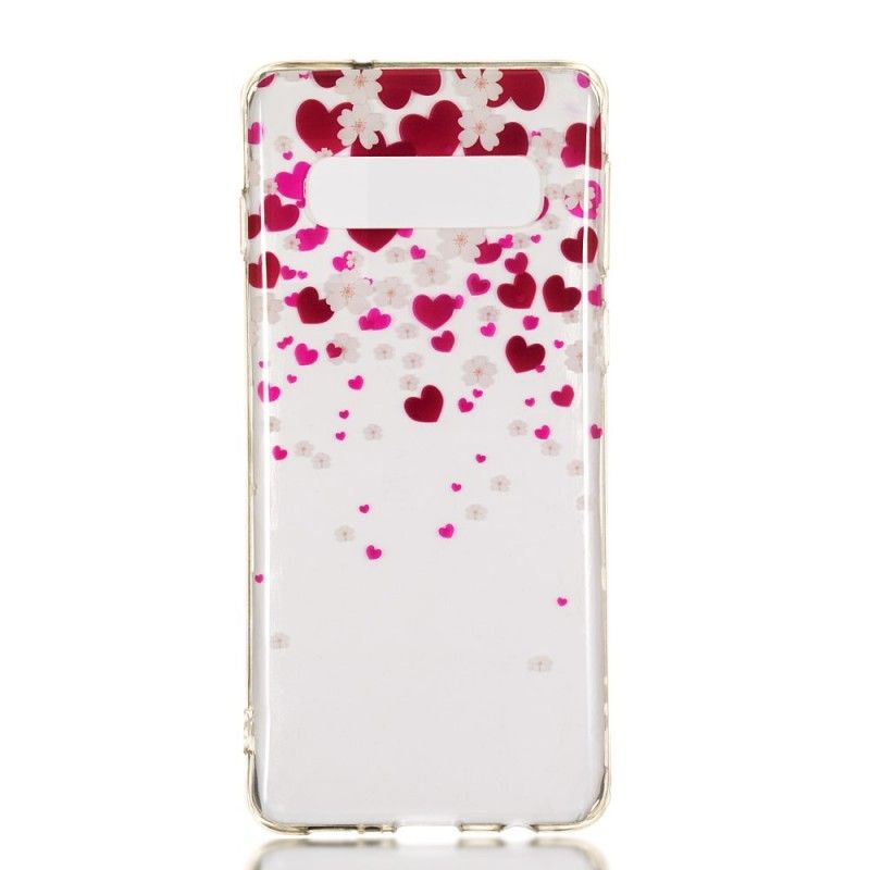 Coque Samsung Galaxy S10 Pluie De Coeurs