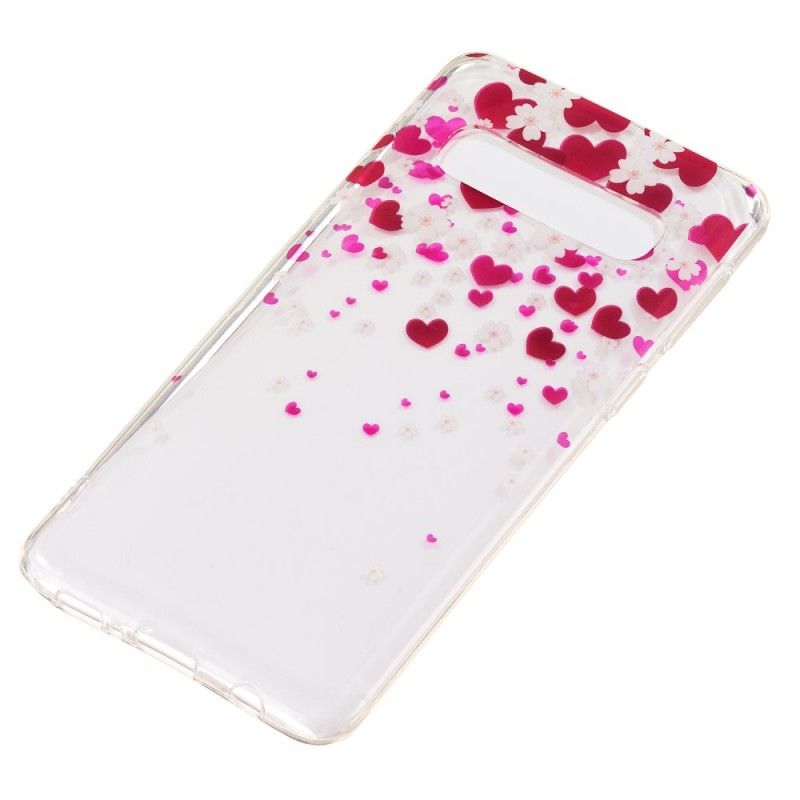 Coque Samsung Galaxy S10 Pluie De Coeurs