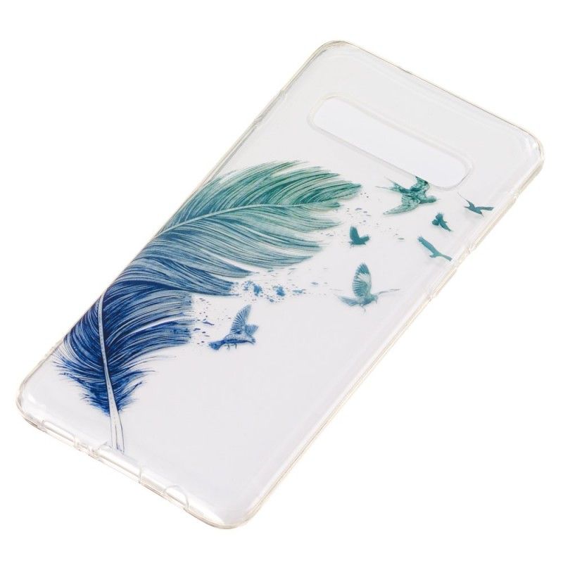 Coque Samsung Galaxy S10 Plumes Colorées