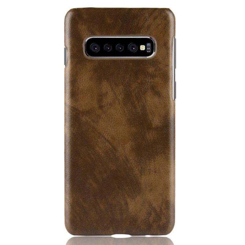 Coque Samsung Galaxy S10 Plus Effet Cuir Litchi