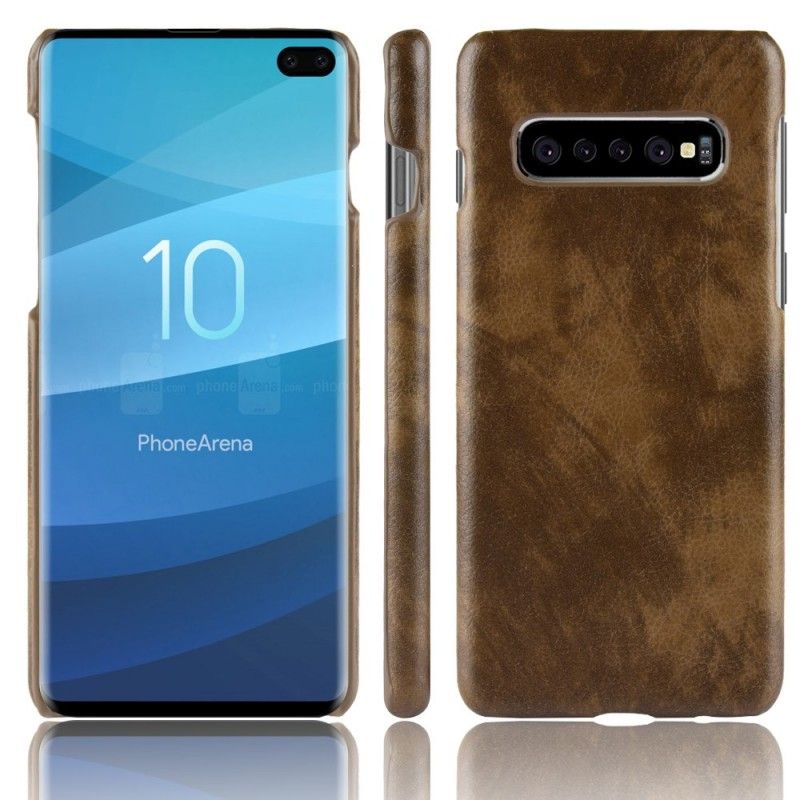 Coque Samsung Galaxy S10 Plus Effet Cuir Litchi