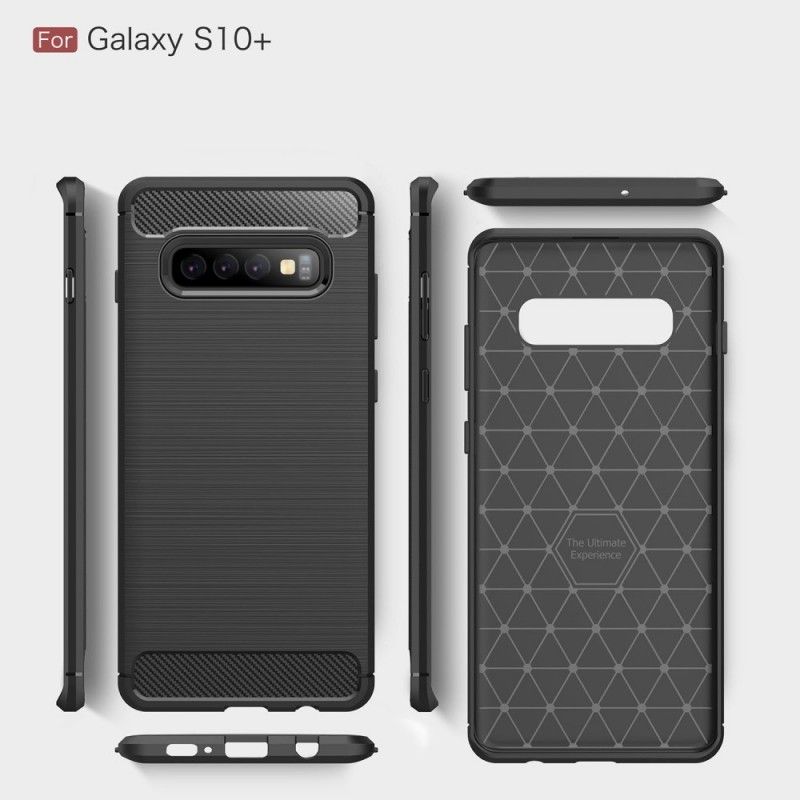 Coque Samsung Galaxy S10 Plus Fibre Carbone Brossée