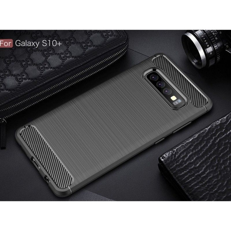 Coque Samsung Galaxy S10 Plus Fibre Carbone Brossée