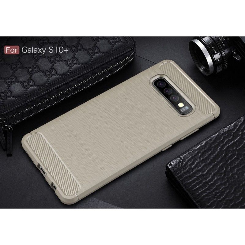 Coque Samsung Galaxy S10 Plus Fibre Carbone Brossée