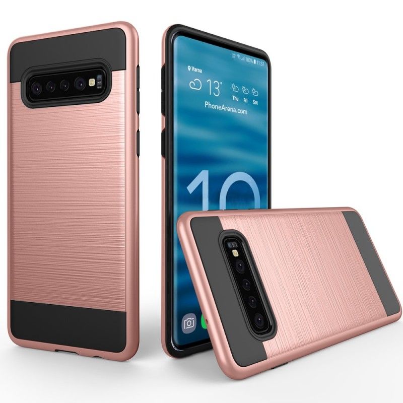 Coque Samsung Galaxy S10 Plus Fibre Carbone Brossée