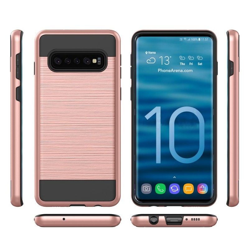 Coque Samsung Galaxy S10 Plus Fibre Carbone Brossée