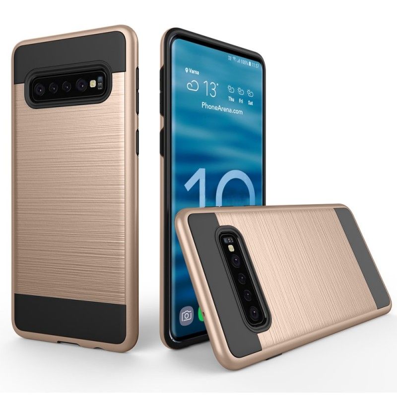 Coque Samsung Galaxy S10 Plus Fibre Carbone Brossée