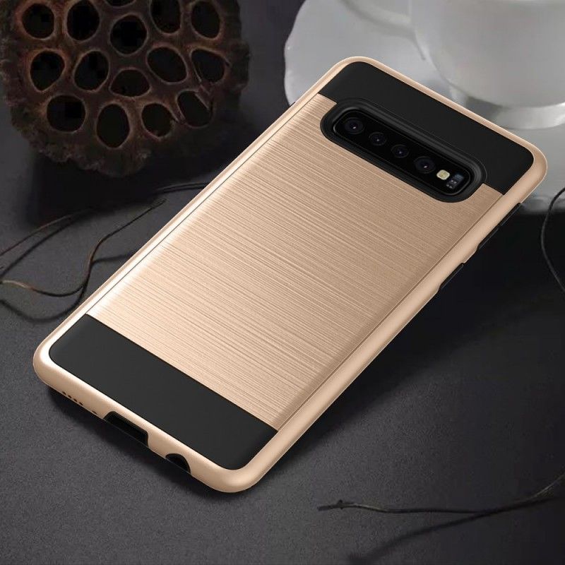 Coque Samsung Galaxy S10 Plus Fibre Carbone Brossée