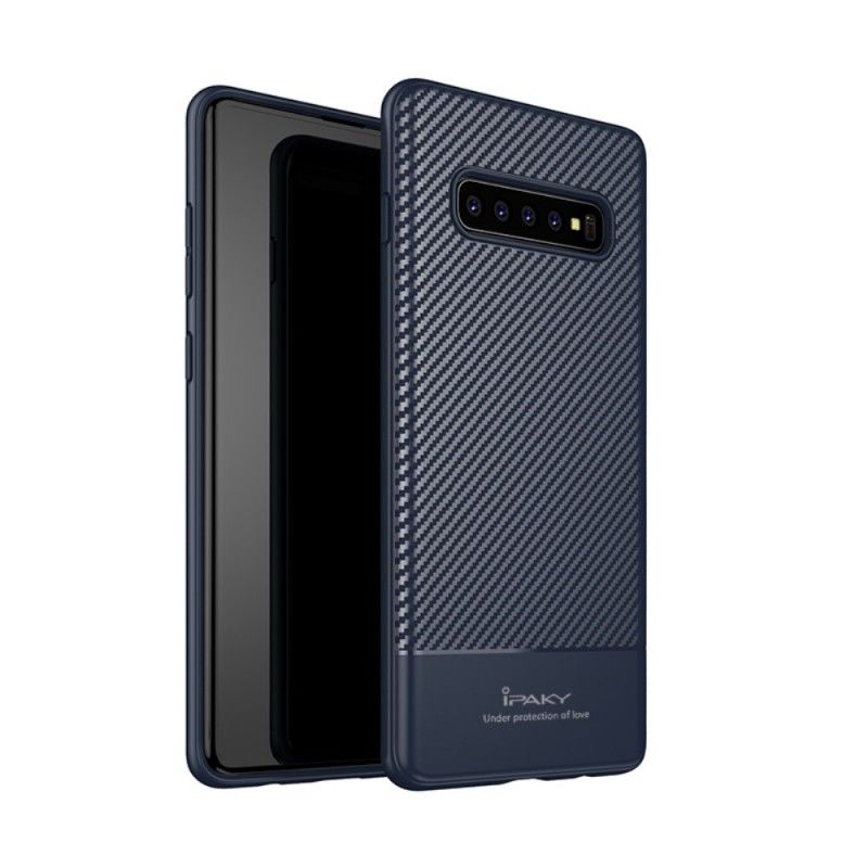 Coque Samsung Galaxy S10 Plus Ipaky Fibre Carbone