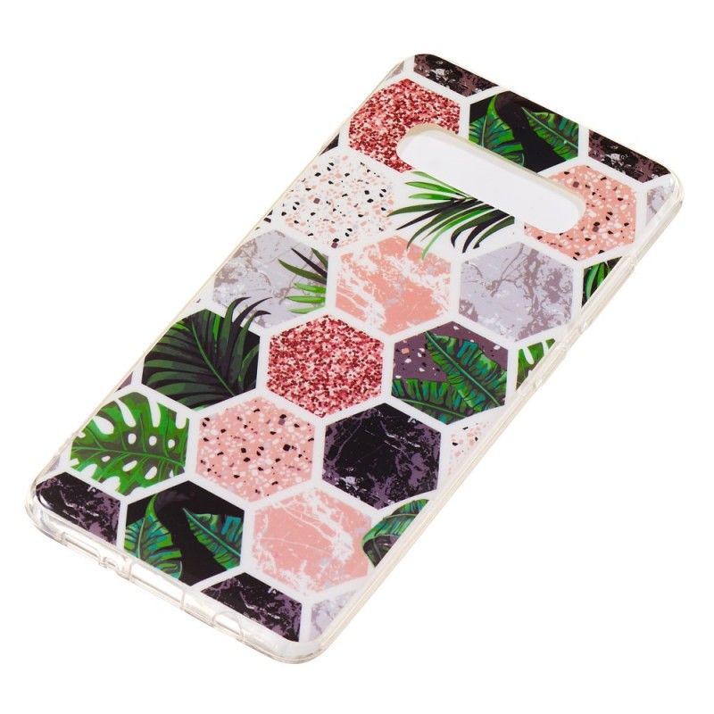 Coque Samsung Galaxy S10 Plus Paillettes Ruches Et Herbes