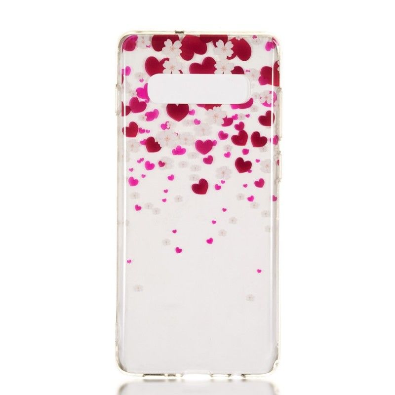 Coque Samsung Galaxy S10 Plus Pluie De Coeurs