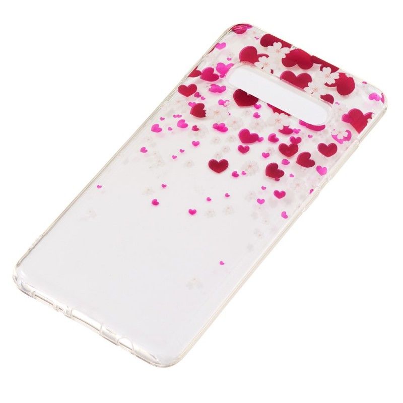 Coque Samsung Galaxy S10 Plus Pluie De Coeurs