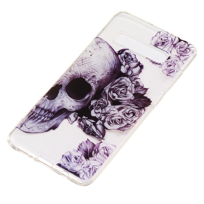 Coque Samsung Galaxy S10 Plus Tête De Mort Fleurie