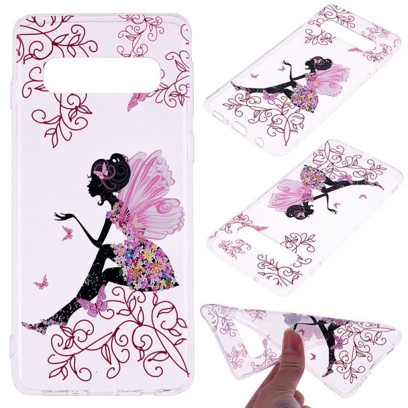 Coque Samsung Galaxy S10 Plus Transparente Fée Fleurie