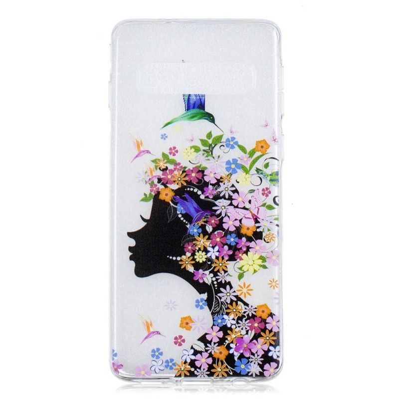 Coque Samsung Galaxy S10 Plus Transparente Fille Fleurie