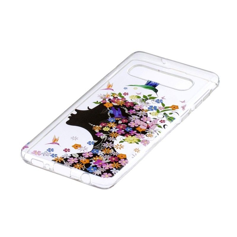 Coque Samsung Galaxy S10 Plus Transparente Fille Fleurie