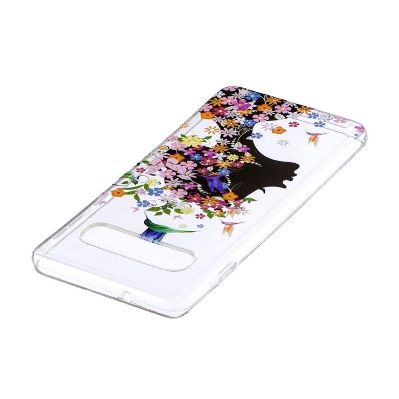 Coque Samsung Galaxy S10 Plus Transparente Fille Fleurie