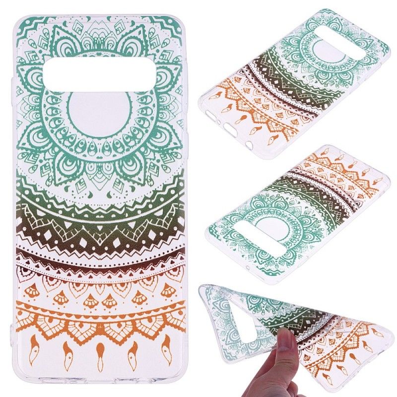 Coque Samsung Galaxy S10 Plus Transparente Mandala Coloré