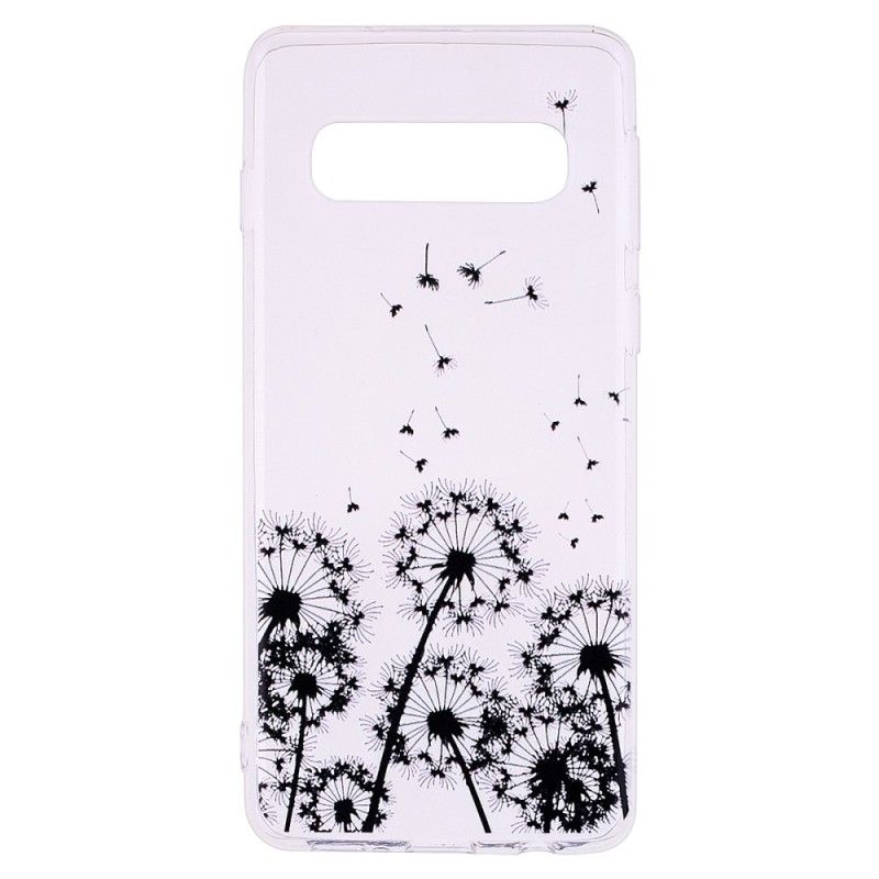 Coque Samsung Galaxy S10 Plus Transparente Pissenlits Noirs