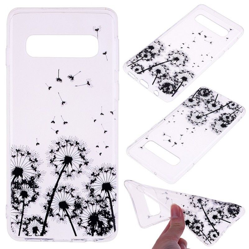 Coque Samsung Galaxy S10 Plus Transparente Pissenlits Noirs