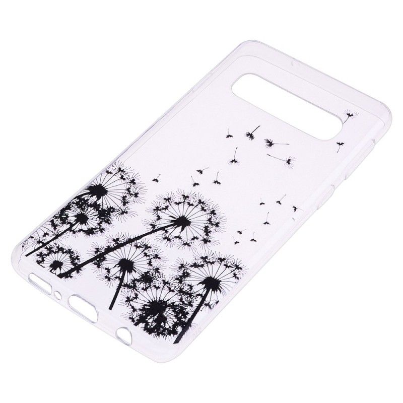 Coque Samsung Galaxy S10 Plus Transparente Pissenlits Noirs